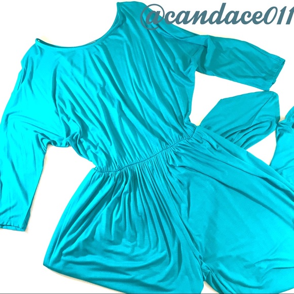 ♥️SALE!♥️ Teal Harem Jumpsuit - Picture 2 of 4